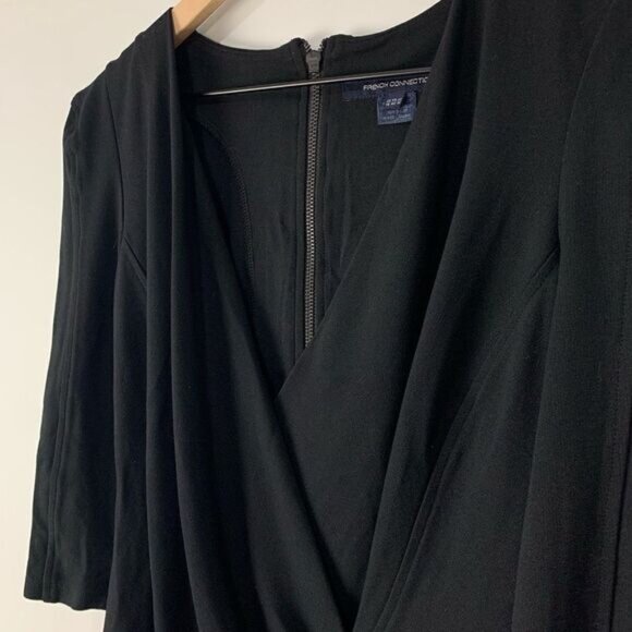 French Connection Black Deep V Dress - Picture 3 of 6